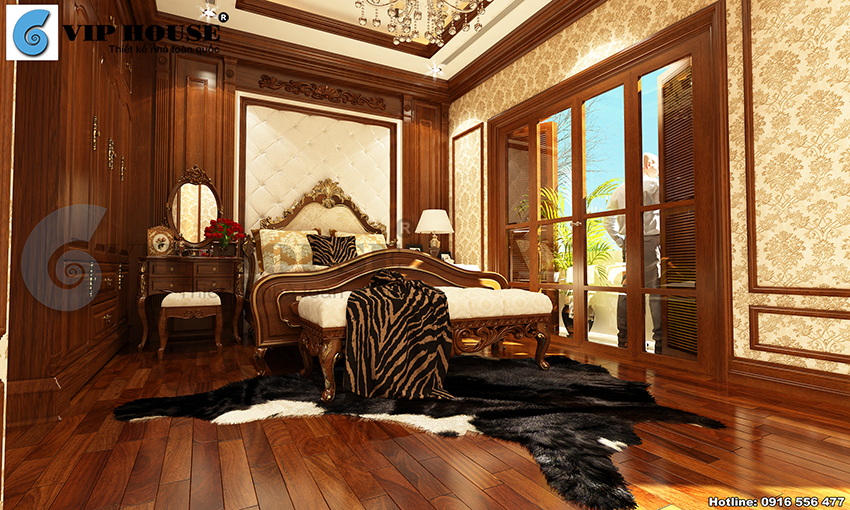 Mãn nhãn với công trình thiết kế nội thất phòng ngủ với chất liệu gỗ sang trọng